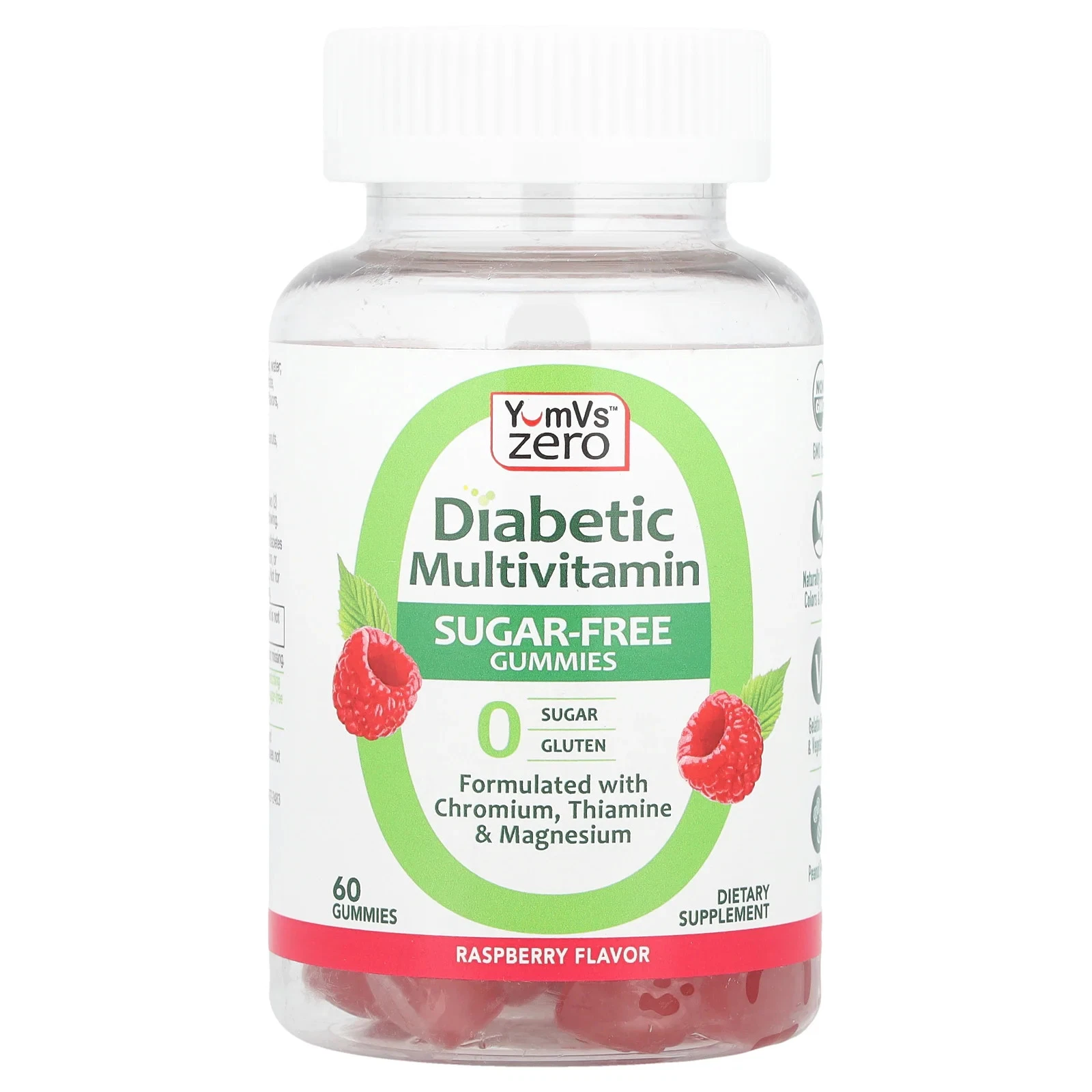 Zero Diabetic Multivitamin Gummies, Raspberry, 60 Gummies