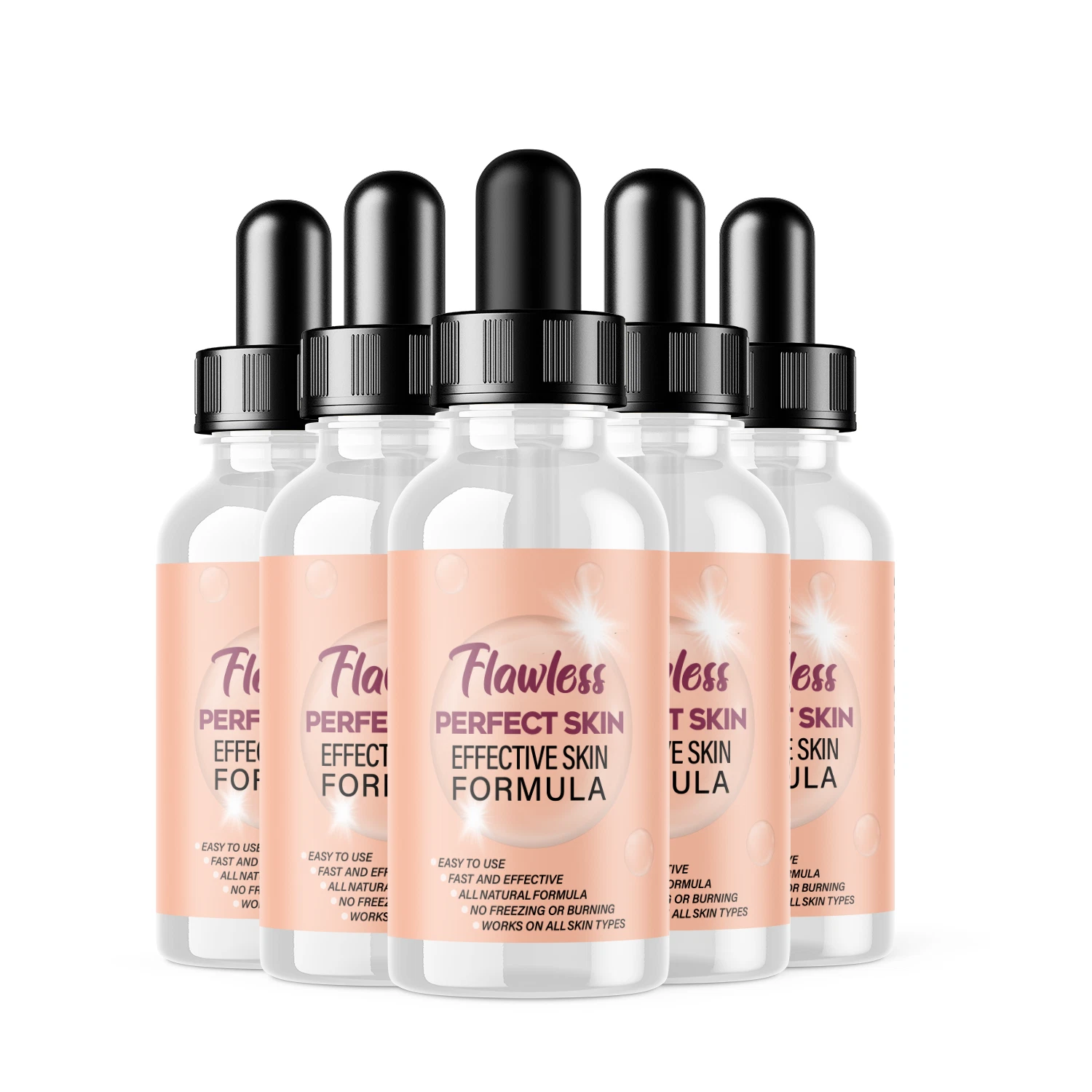 5 Pack - Flawless Perfect Skin Drops - Supports Healthy Skin, Moisturizing Serum