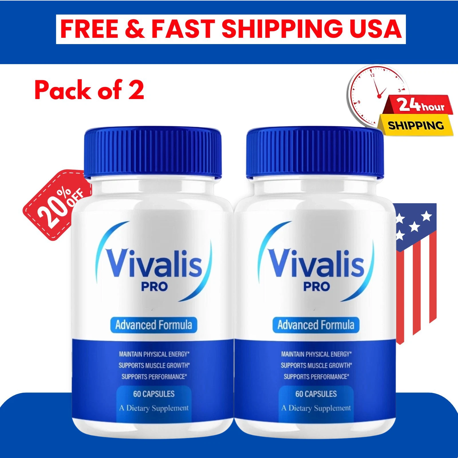 Vivalis Pills Vivales Advanced Performance Supplement (60 Capsules)-2pack