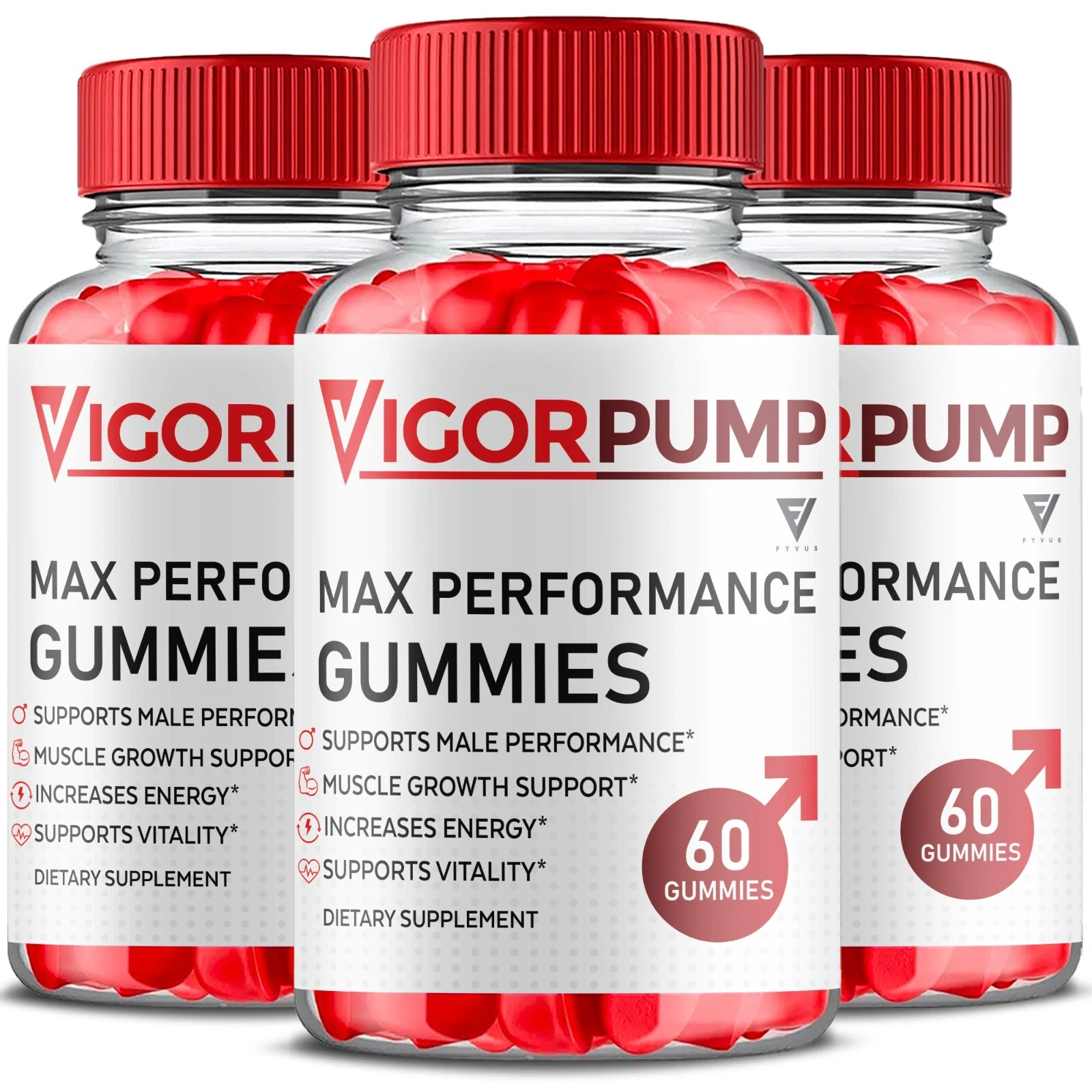 (3 Pack) Vigor Pump Gummies VigorPump Performance Supplement (180 Gummies)