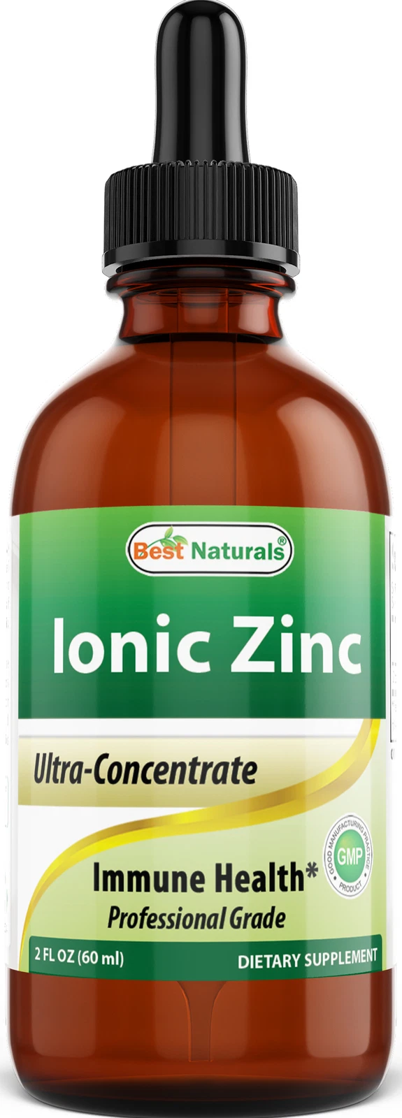 Best Naturals Ionic Liquid Zinc - Immune Support - High Bioavailability - Glass