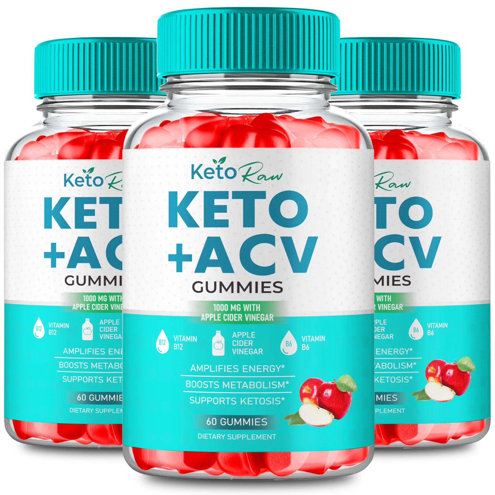 (3 Pack) Keto Raw ACV Gummies, Keto Raw Weight Management Gummies (180 Gummies)