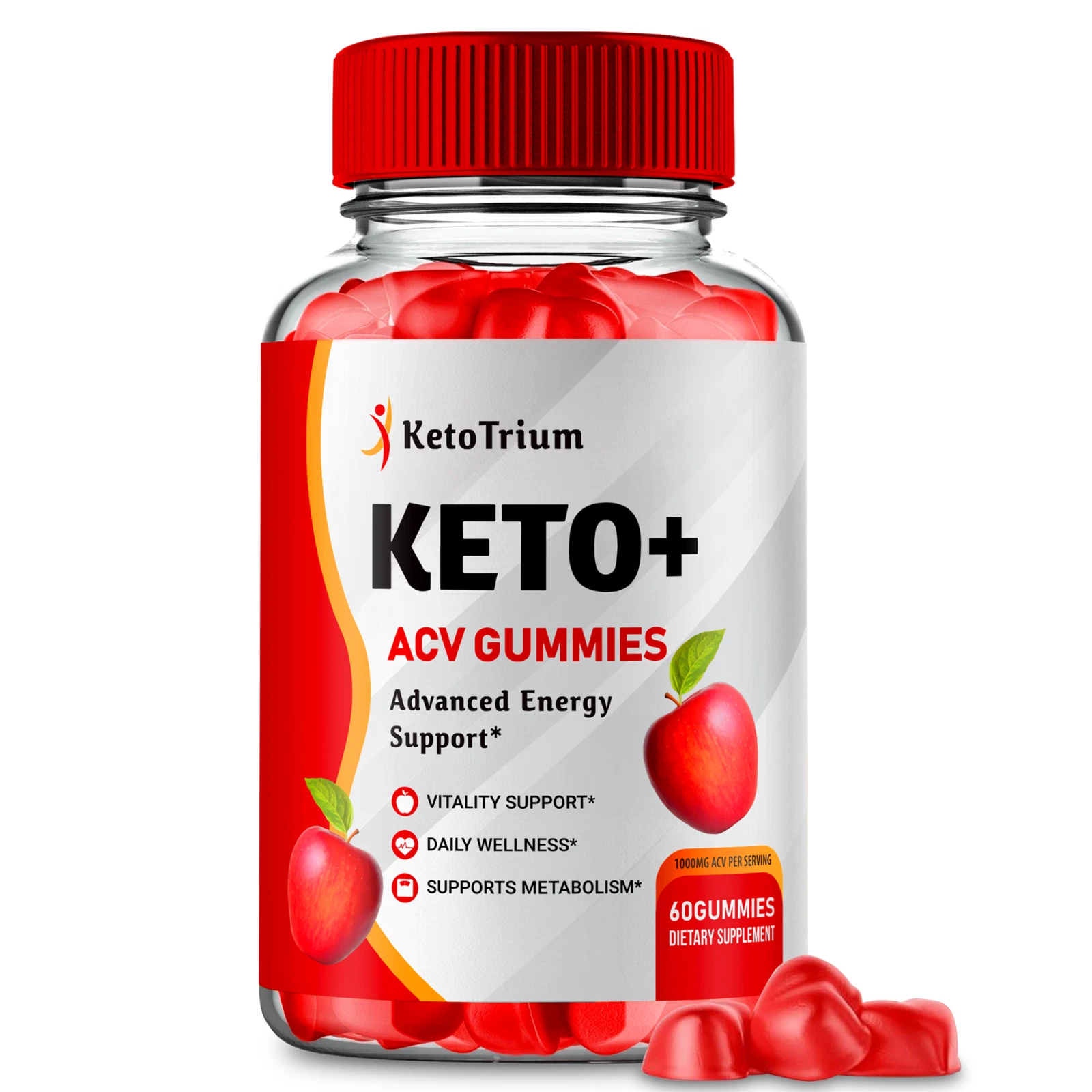 Keto Trium Advanced ACV Weight Loss Gummies to Control Appetite & Cravings 60ct