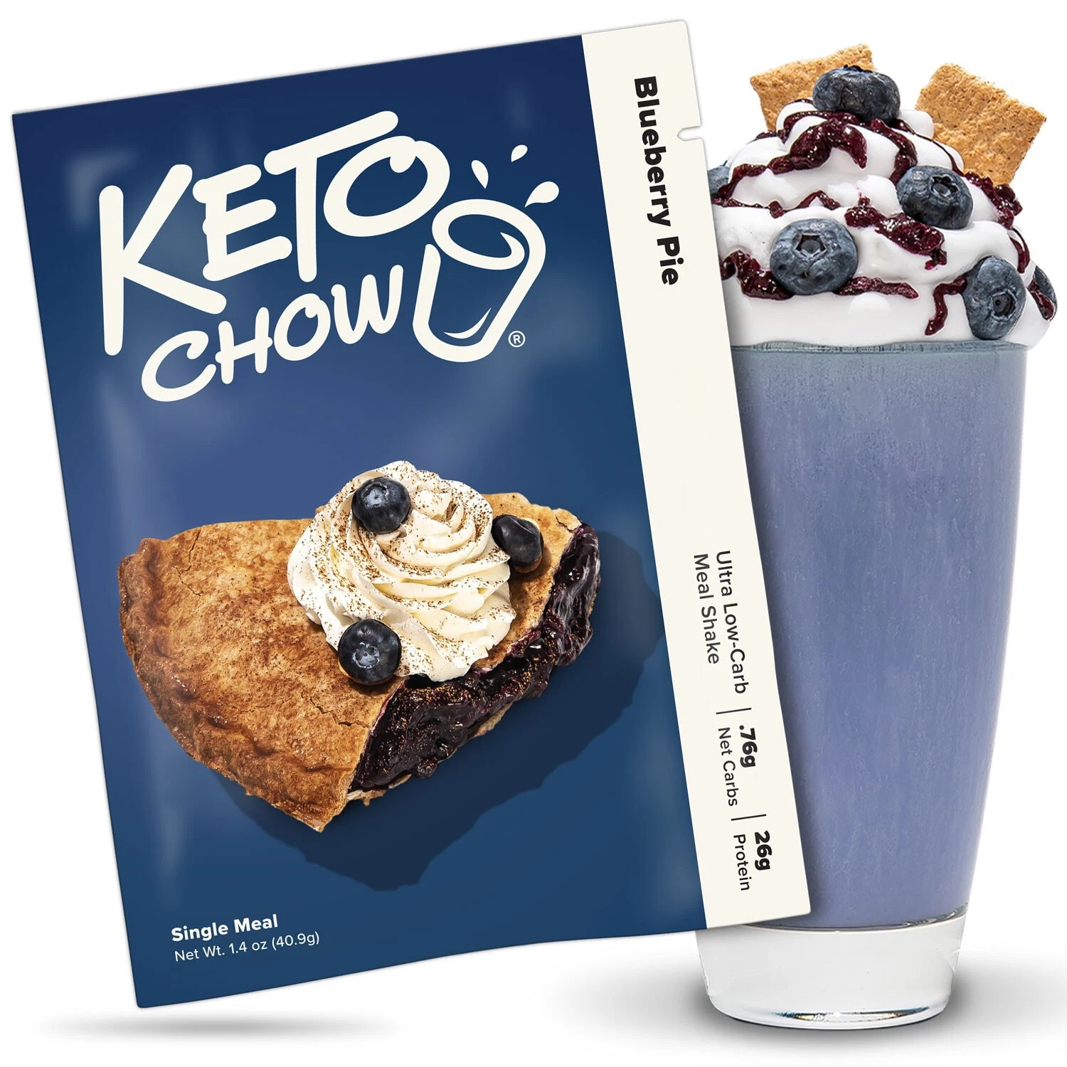 Keto Chow Blueberry Pie Ultra Low-Carb Meal Shake