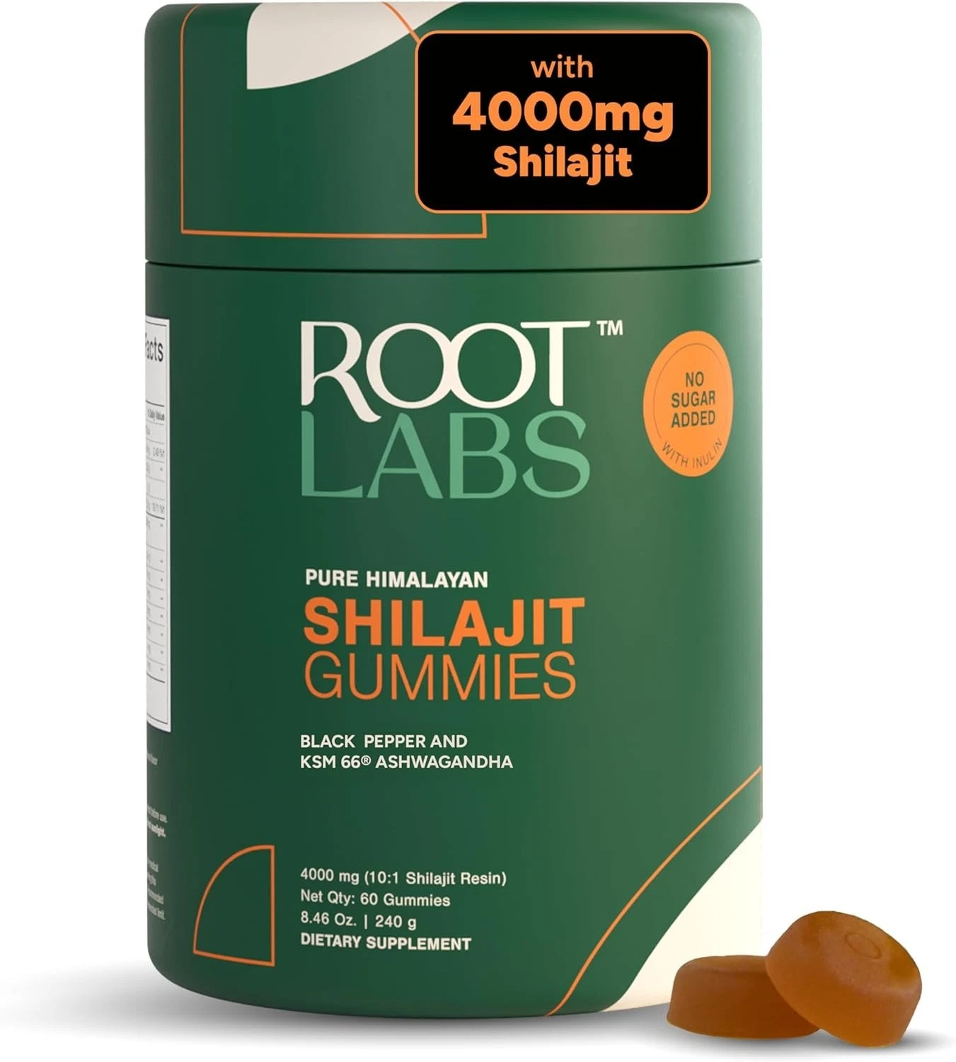 Root Labs 4000 mg Pure Himalayan Shilajit Gummies I No Added Sugar I KSM-66 A...