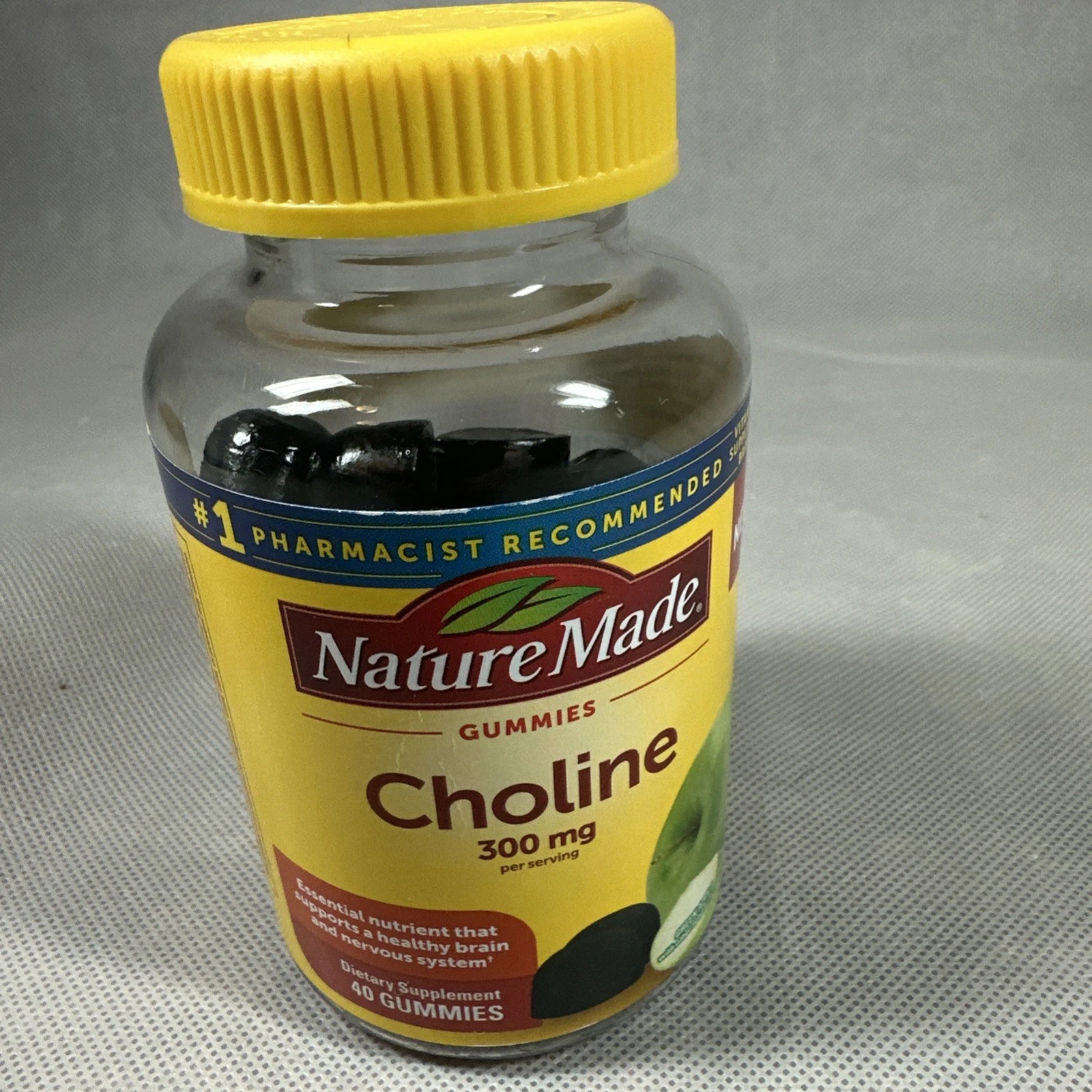 Nature Made Choline 300mg Gummy Green Apple Flavor 40 Count V1