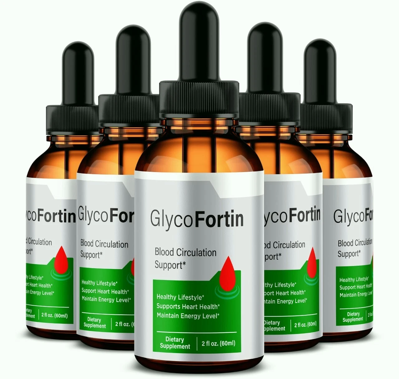 (5 Pack) GlycoFortin, Glyco Fortin Drops for Blood Sugar & Pressure Support
