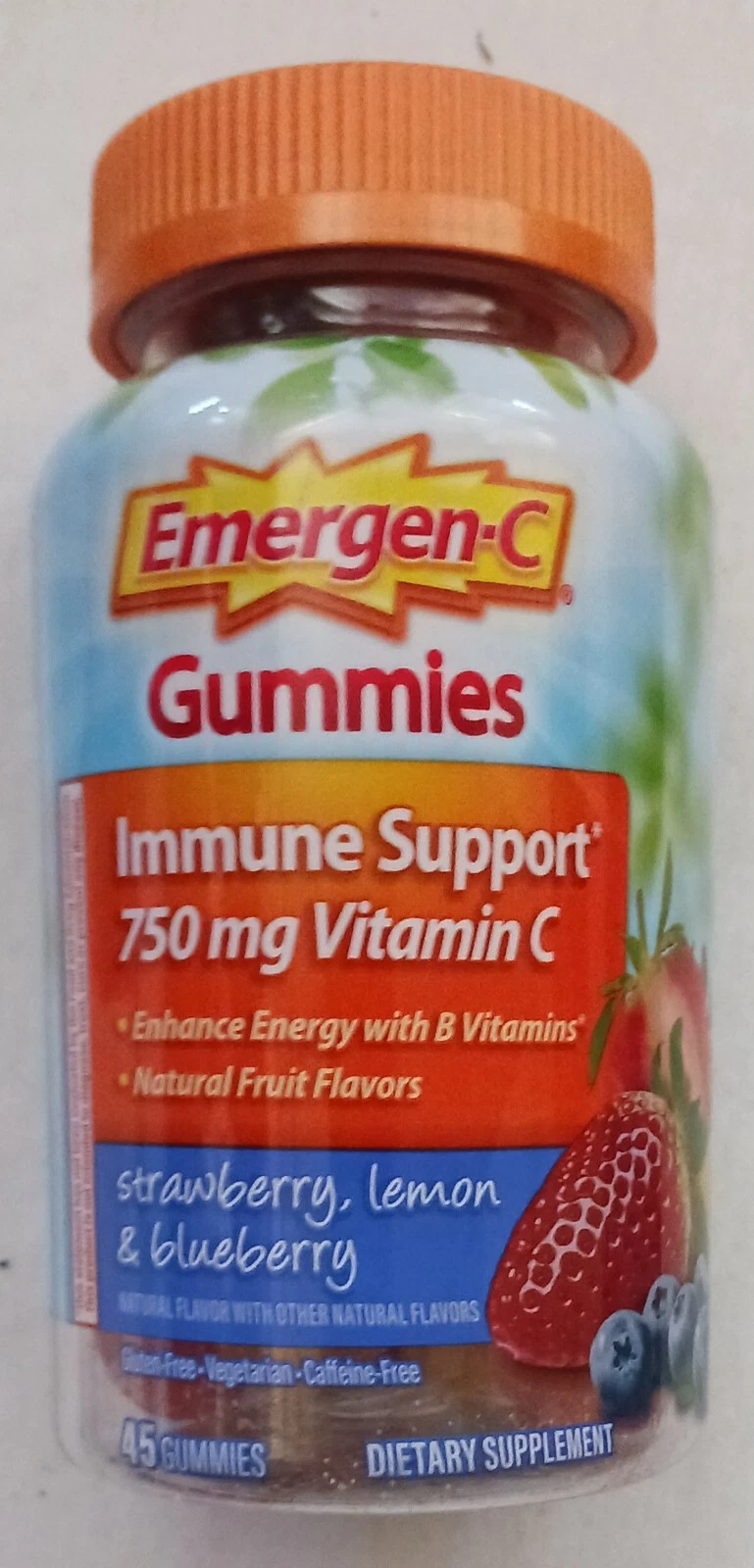 EMERGEN-C GUMMIES IMMUNE SUPPORT VITAMIN C STRAWBERRY LEMON Blueberry 09/2024