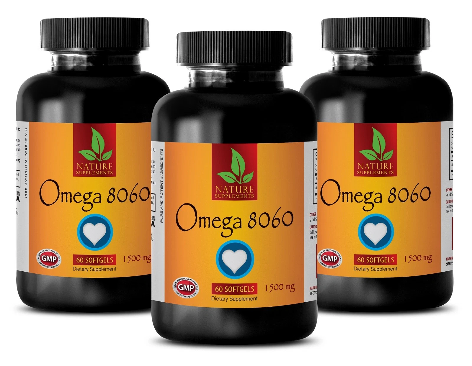 Fish Oil Liquid - OMEGA 8060 3000mg - Maintain Your Eyesight - 3 Bottles