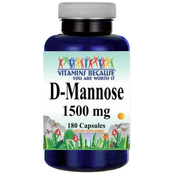 D-Mannose 1500mg 180 Capsules by Vitamins Because ***USA/FDA Facility***