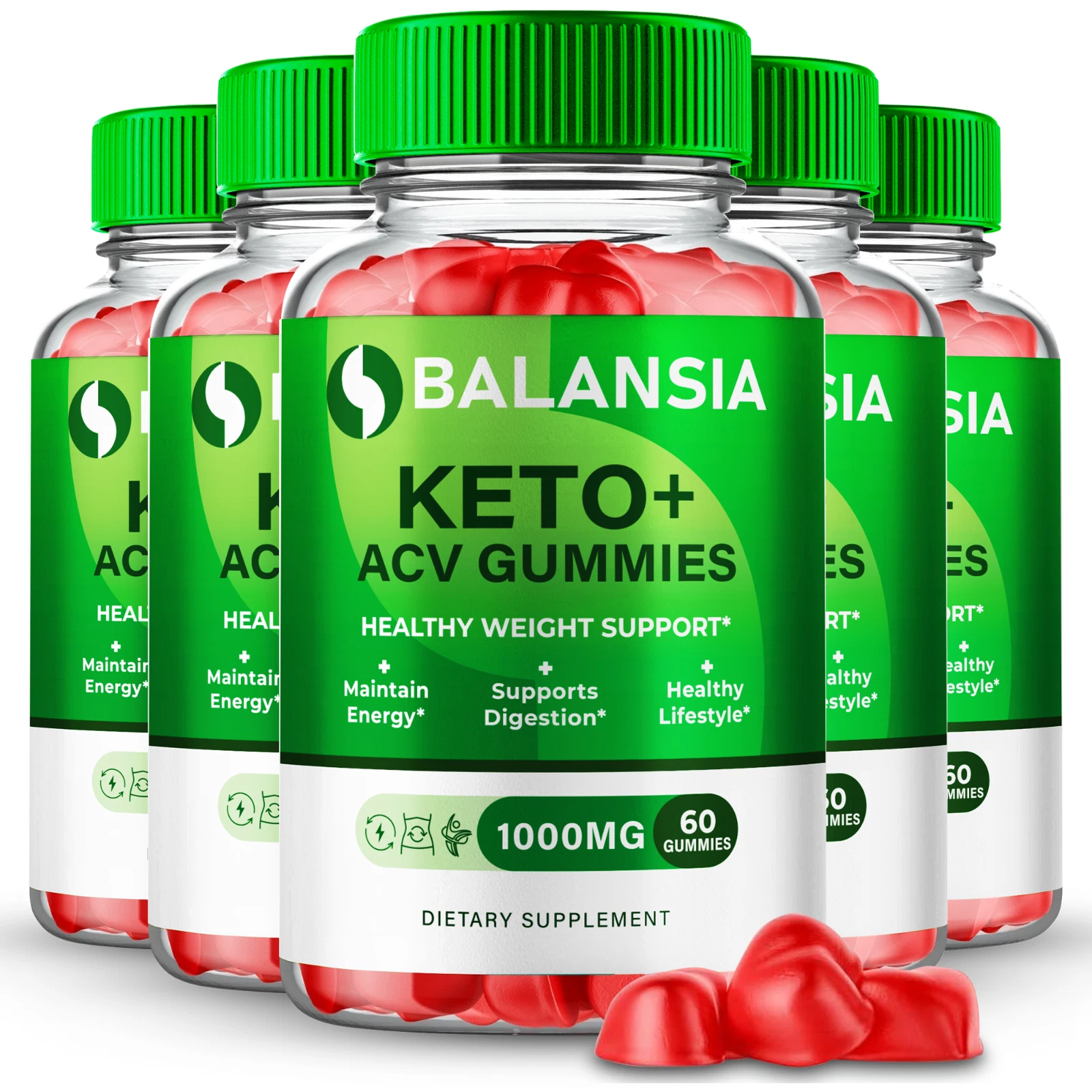 (5 Pack) Balansia Keto Gummies, Advanced Keto ACV Fat Burn & Weight Loss Gummy