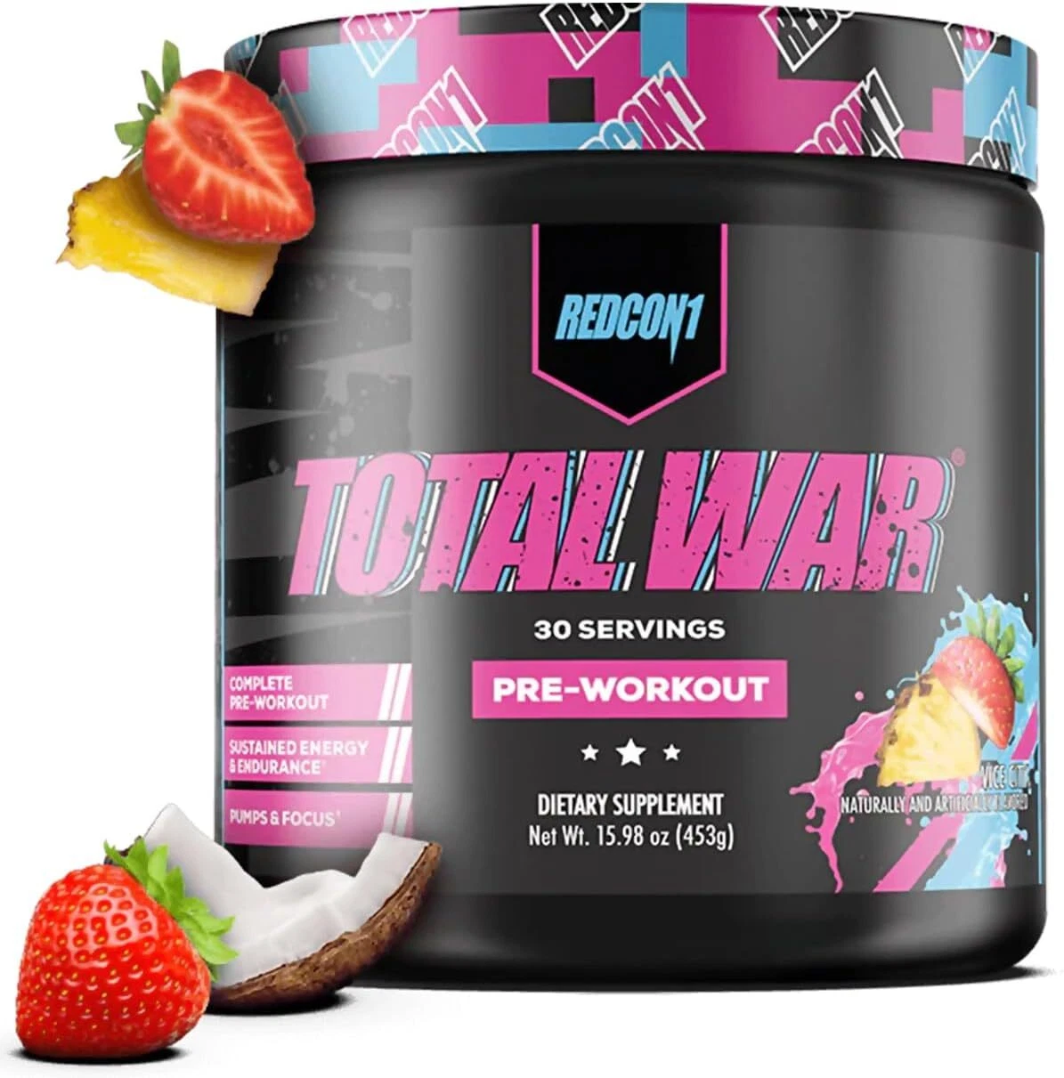 REDCON1 Total War Pre Workout Powder Strawberry Mango 30 Servings