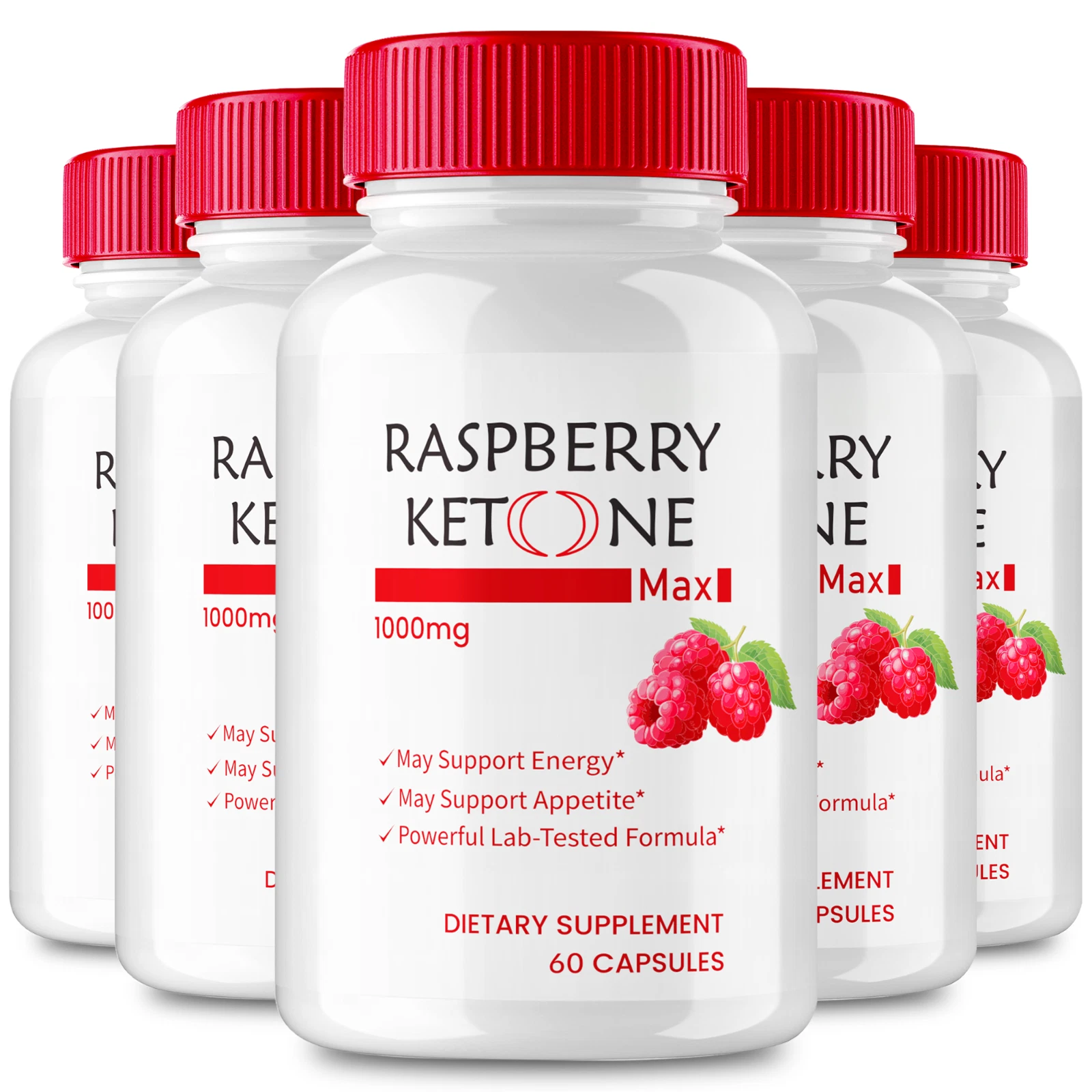 (5 Pack) Raspberry Ketone - Weight Loss, Reduce Belly Fat & Appetite Suppressant