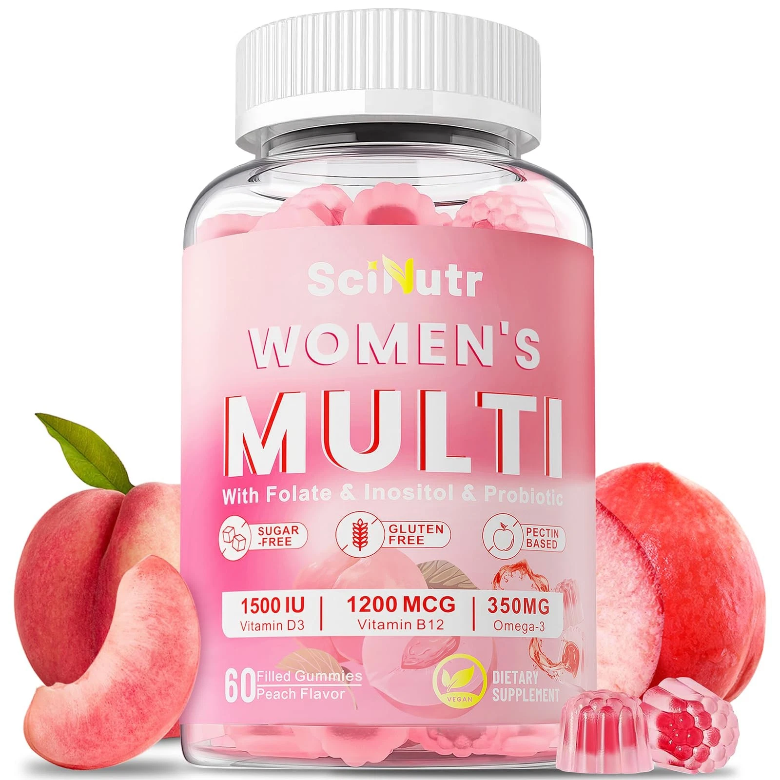Methylated Multivitamin for Women Gummies with Calcium Magnesium Zinc Vitamin...