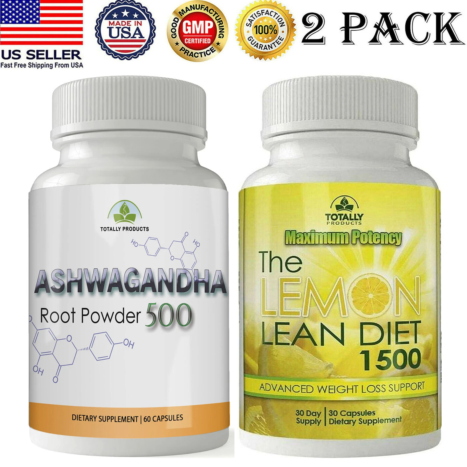 Ashwagandha Root Support Immune Health Supplements Lemon Powder Weight Loss Pill