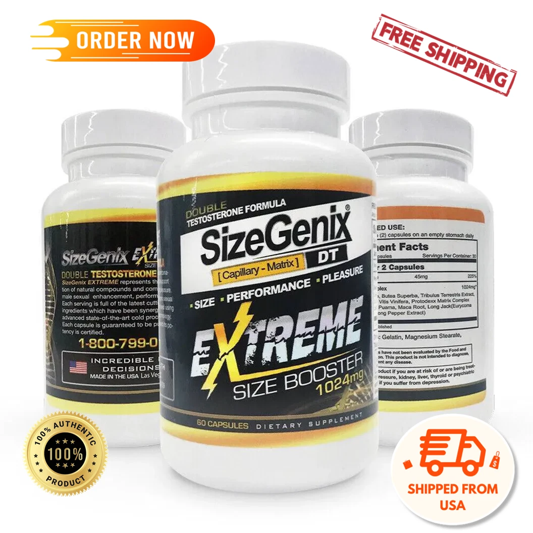 1x SizeGenix 60 Tabs Men's Health Supplement for Enlargement Size (US Shipping)