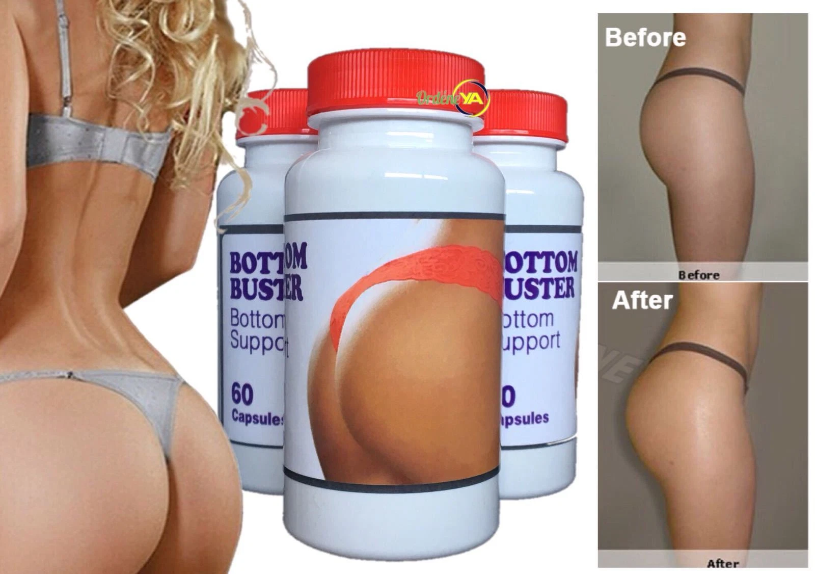 Butt pills 3 Bottles Enhancement Up Lift BOTTOM BUSTER Firm