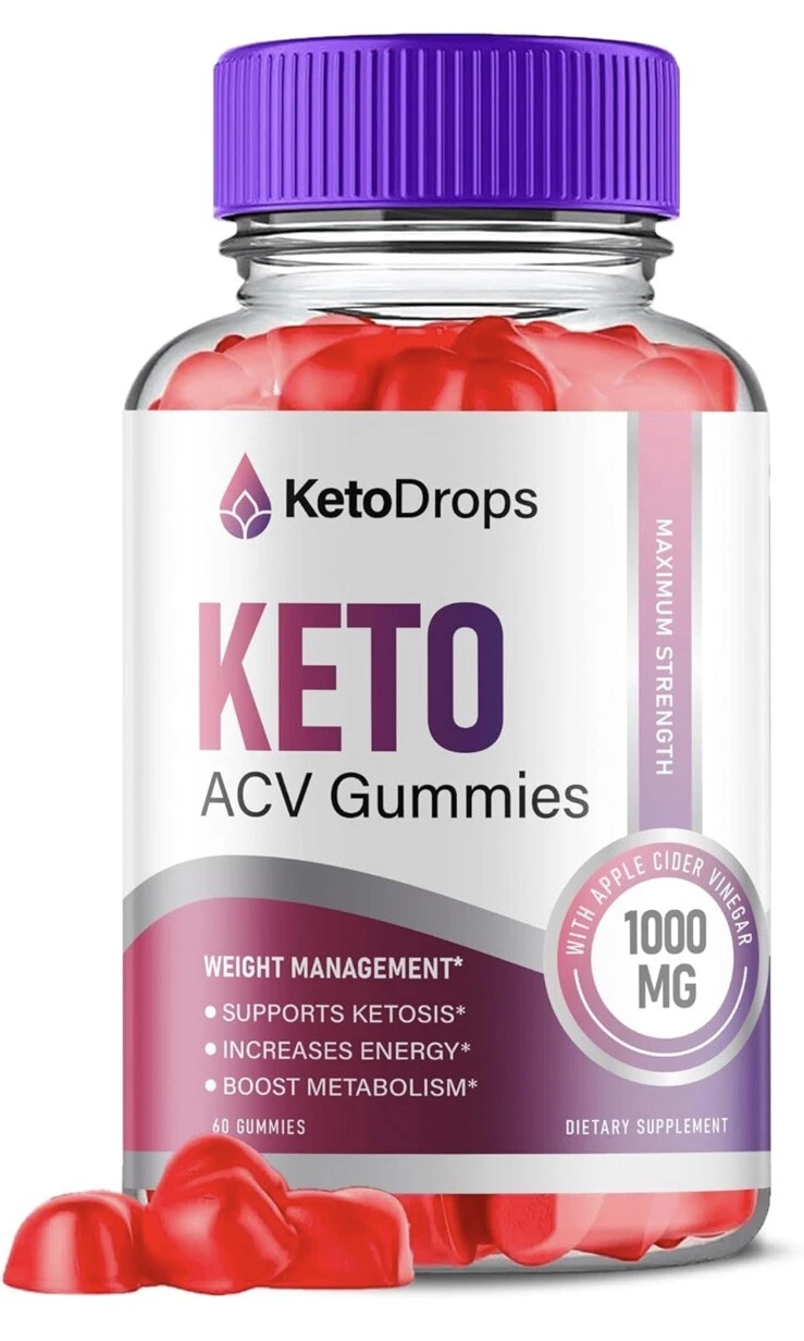Keto Drops Keto ACV Gummies Advanced Weight Loss Supplement 60ct Exp 9/25