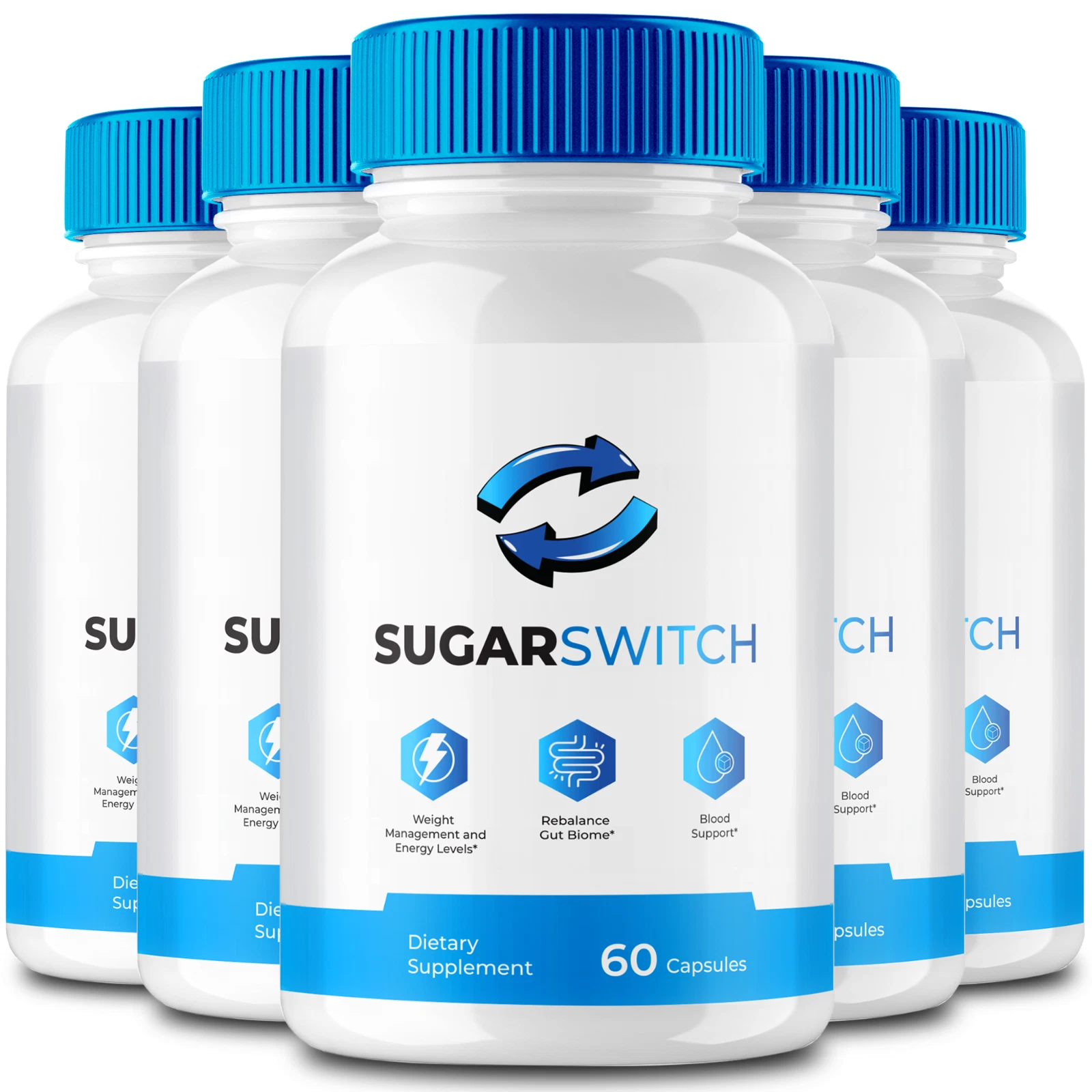 (5 Pack) SugarSwitch Pills, Sugar Switch Supports Blood Sugar & Pressure Levels
