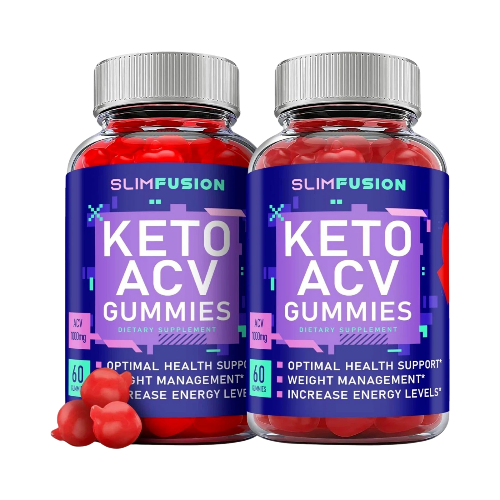 2-Pack Slim Fusion Keto ACV Gummies - Natural Weight Loss Gummies -120 Gummies