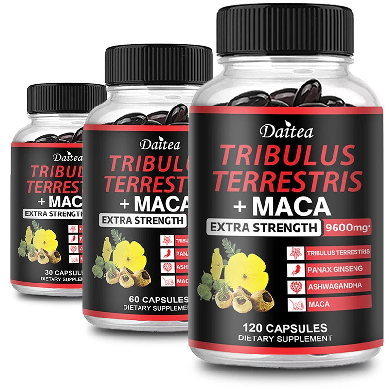Tribulus Terrestris Extract Capsules 9600mg Energy Support Supplement Non-GMO