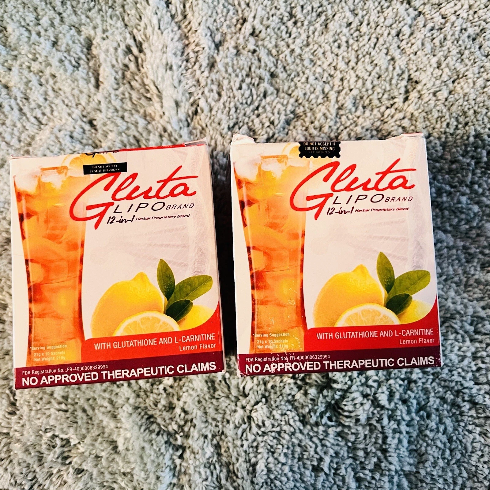 2 Gluta Lipo Juice Detox Slimming Whitening Anti-Aging Lemon Flavor