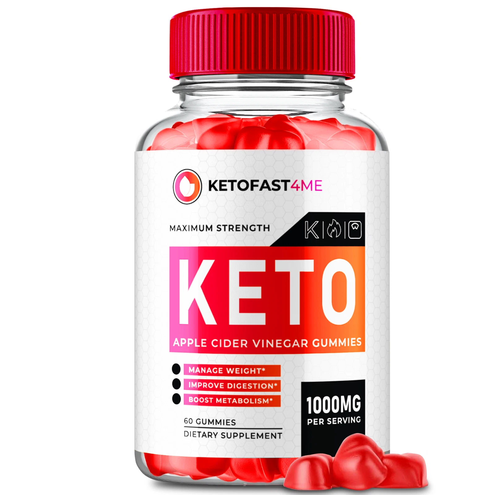 KetoFast4Me Keto ACV Gummies Official Formula - 1 Pack