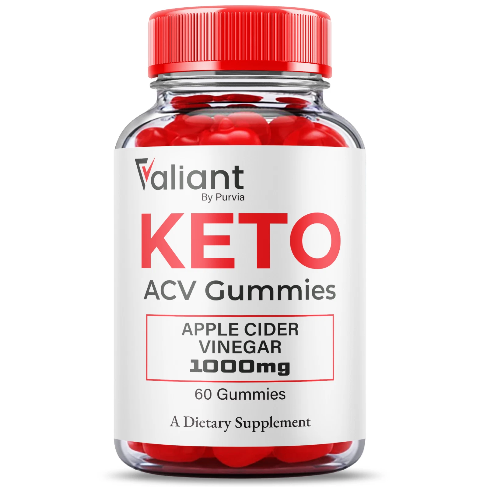 Valiant Gummies with Overall Extra Strength Support Formula USA (60 Gummies)