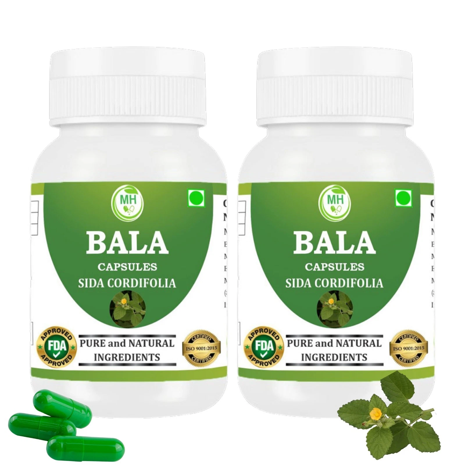 Morsan's Sida cordifolia (Bala) Capsules For Healthy Joints Pack of 2 x 60