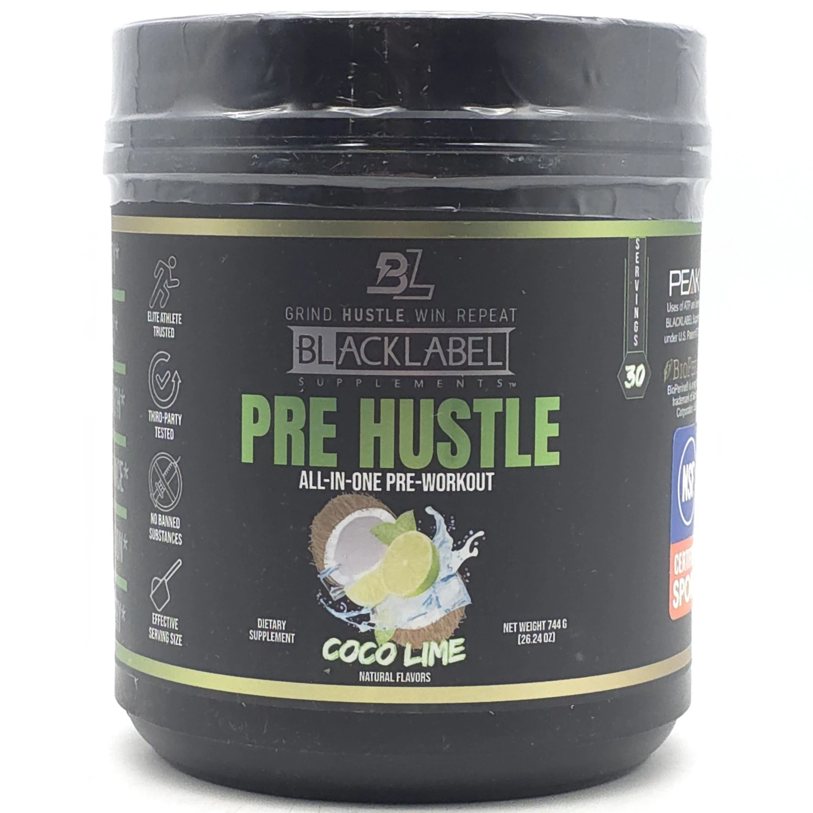 Blacklabel Supplements Pre Hustle V3 Pre-workout Coco Lime NSF Certified