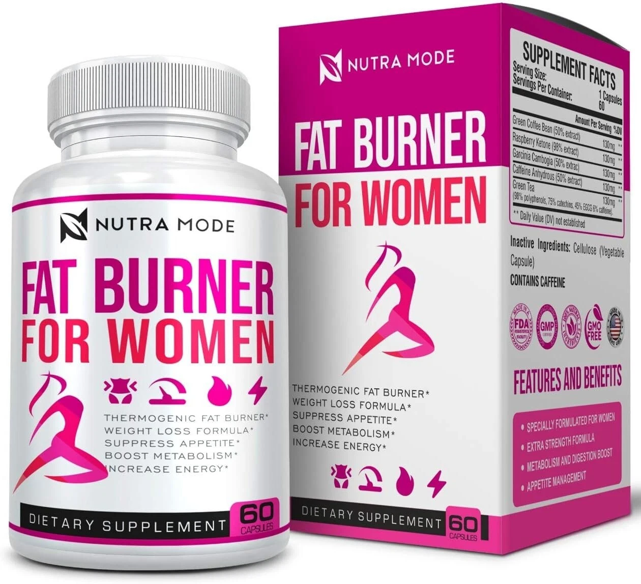 Natural Weight Loss Pills for Women Work Fast-Belly Fat Burner Carb Blocker-60ct