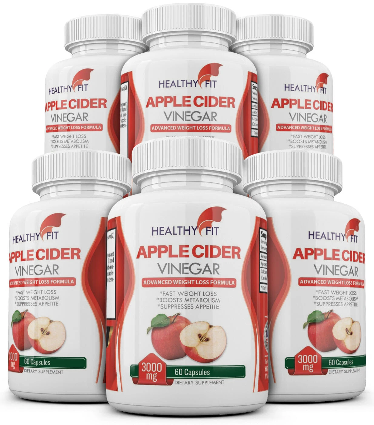 6 x APPLE CIDER VINEGAR Pills 3000mg RAPID FAST WEIGHT LOSS 360 Capsules USA