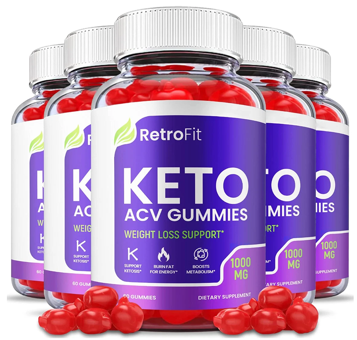 (5 Pack) RetroFit Keto Gummies - Keto ACV Gummies for Advanced Weight Loss