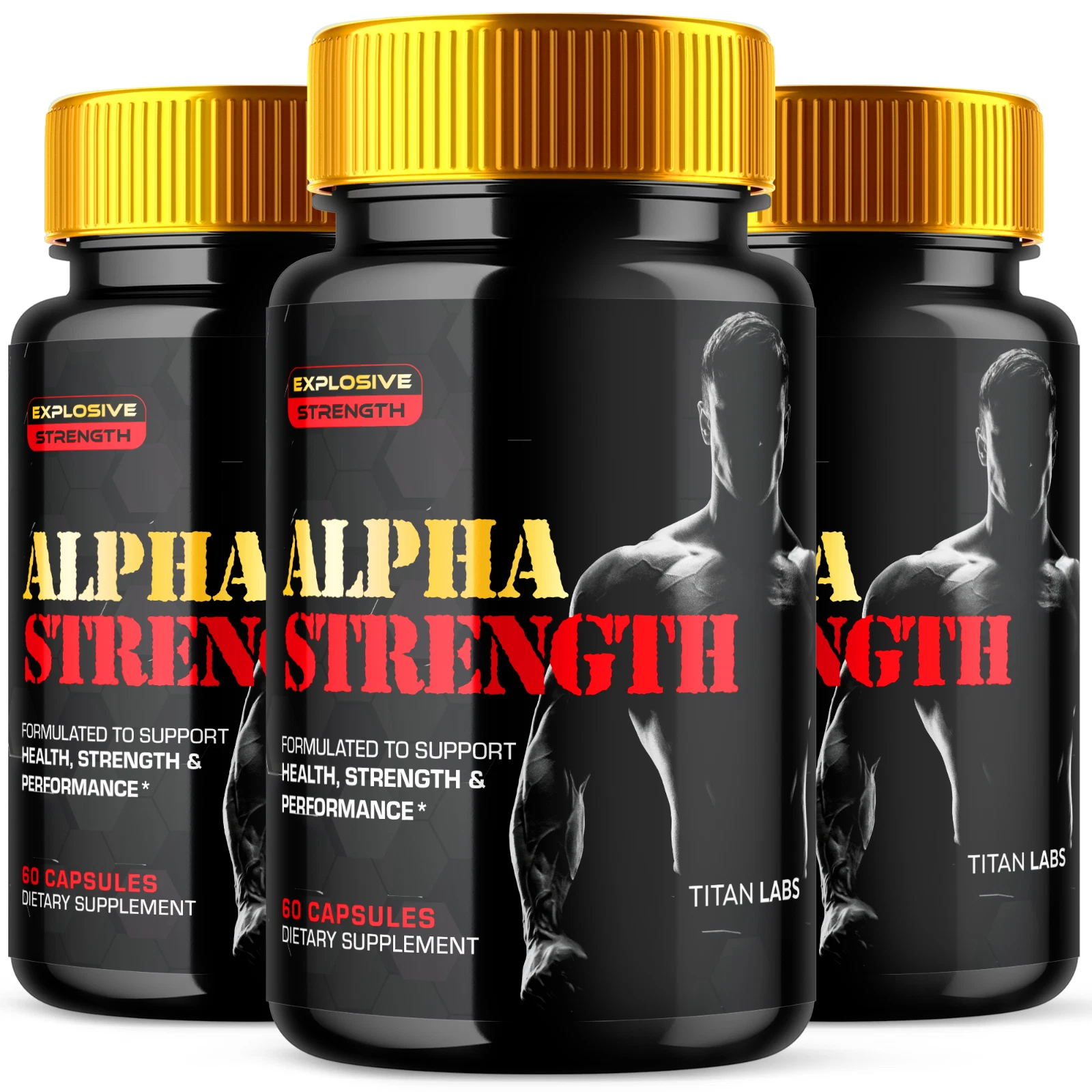 Alpha Strength - Health, Performance & Strength Support for Men (3 Pack)