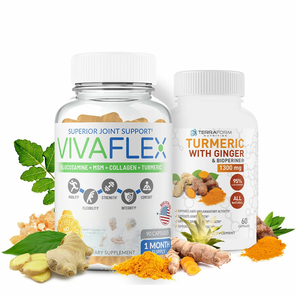Best Joint Support Combo– Vivaflex & Turmeric w Ginger - Better than Move Free