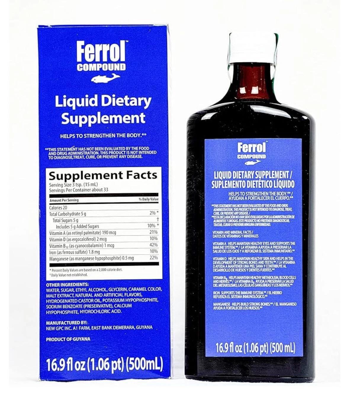 Ferrol Compound Dietary Supplement 16.9 fl ozs (500 ML)