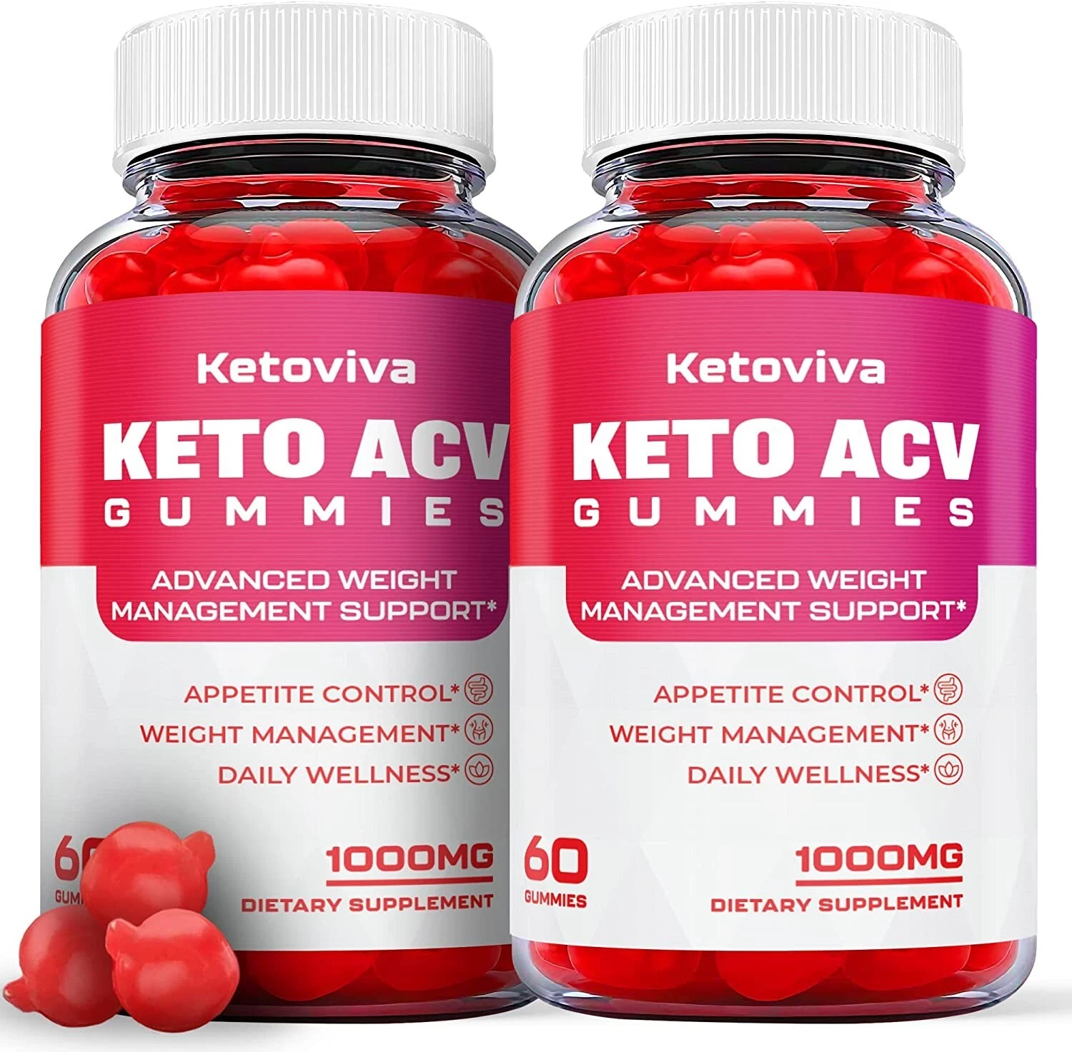 (2 Pack) Ketoviva Keto Gummies - Ketoviva ACV Keto Gummies Weight Loss-120 Gums