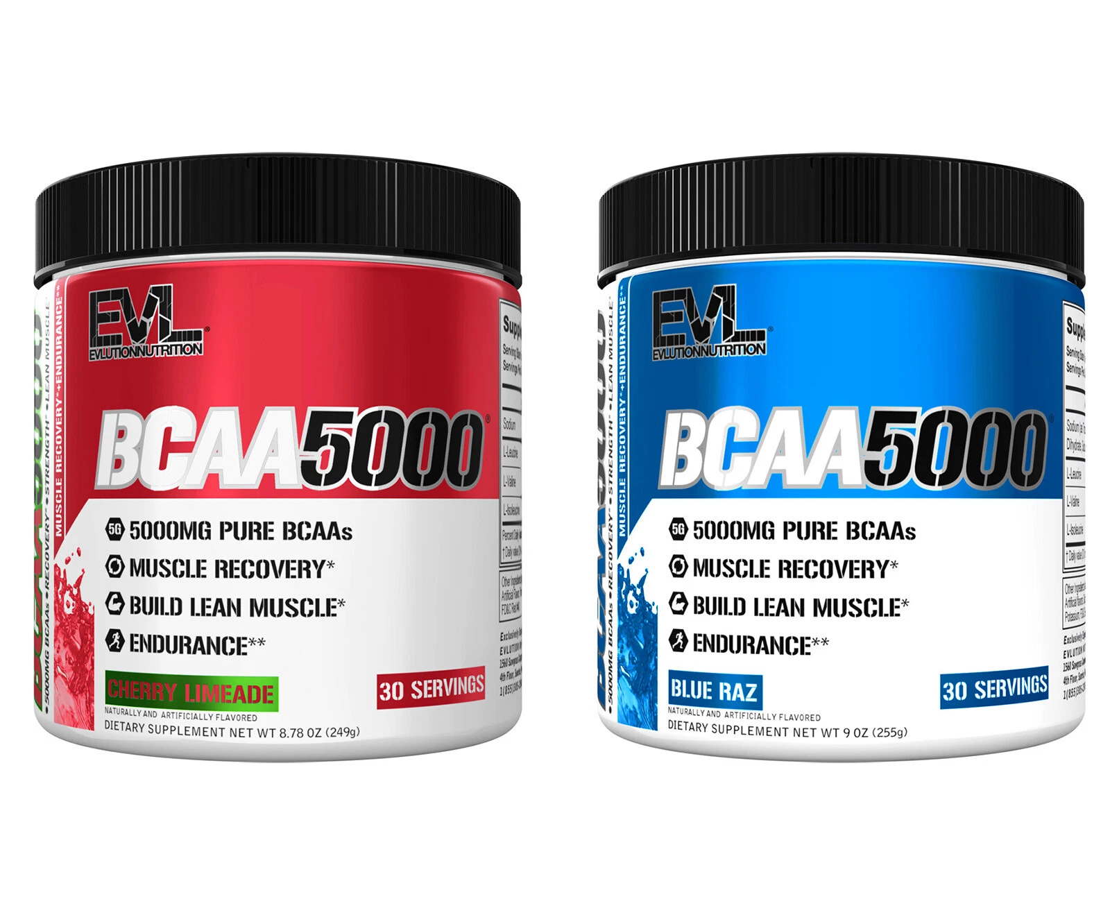 EVL BCAA 5000: Premium Amino Acid Powder for Post & Pre Workout Recovery, 30 srv